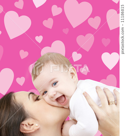 laughing baby playing with mother laughing baby playing with mother 11186815
