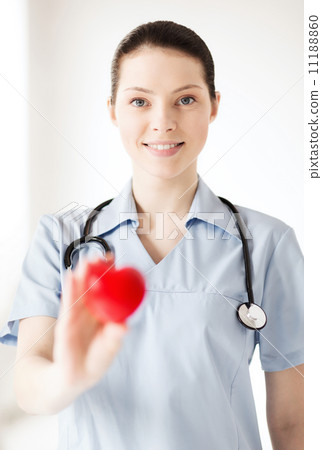 female doctor with heart female doctor with heart 11188860