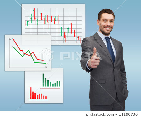 handsome buisnessman showing thumbs up handsome buisnessman showing thumbs up 11190736