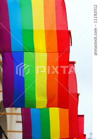 Street with rainbow flags 11192012
