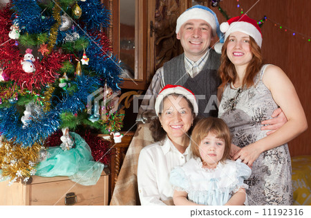 family with child visiting grandmother for Christmas family with child visiting grandmother for Christmas 11192316
