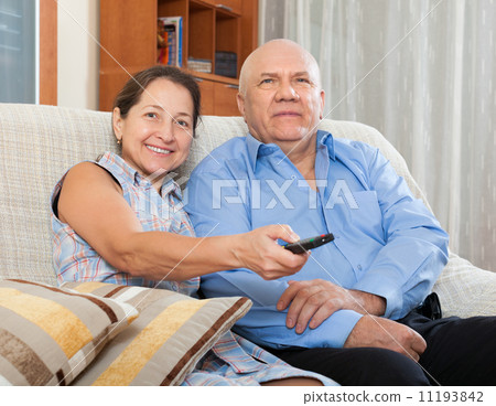 Happy couple grandparents in the house Happy couple grandparents in the house 11193842