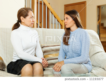 mother with teen daughter having serious talking mother with teen daughter having serious talking 11193877