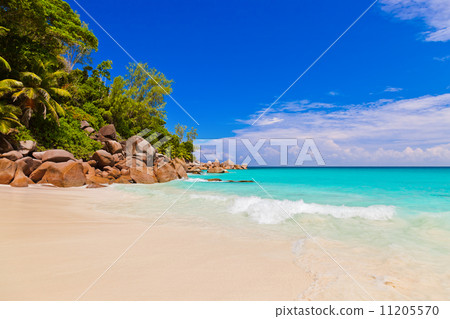 Tropical beach at island Praslin Seychelles 11205570