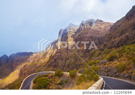 Famous canyon Masca in fog at Tenerife island - Canary 11205694