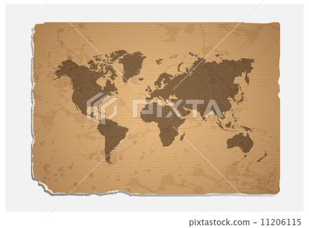World map on blank grunge paper texture. World map on blank grunge paper texture. 11206115