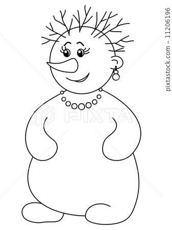 Snowball woman with hair, contours 11206196