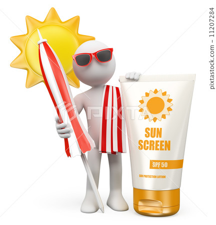 3D white people. Summer sunscreen 3D white people. Summer sunscreen 11207284