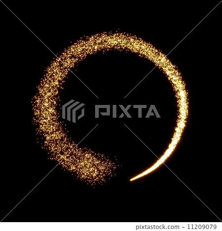Gold glittering star dust circle  11209079