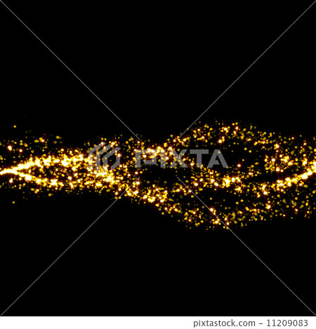 gold glittering stars tail dust  11209083