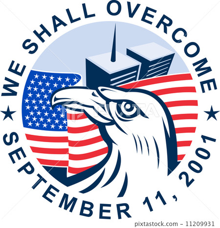 9/11 memorial american eagle flag twin towers 11209931