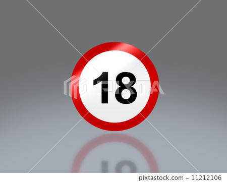 adult sign 18 adult sign no cross line - Stock Illustration [11212106 ...