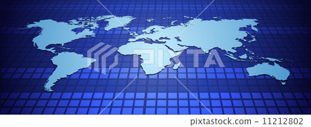 Illustration of world map on blue background 11212802