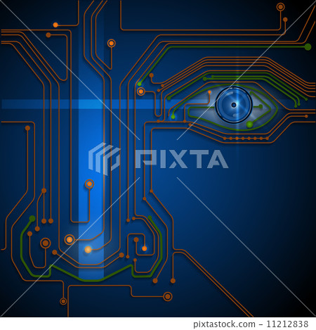 Circuit board- blue eye technology conceptual background 11212838