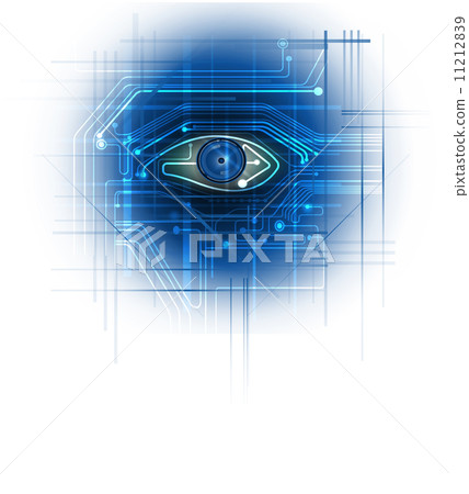 Circuit board- blue eye technology conceptual background 11212839