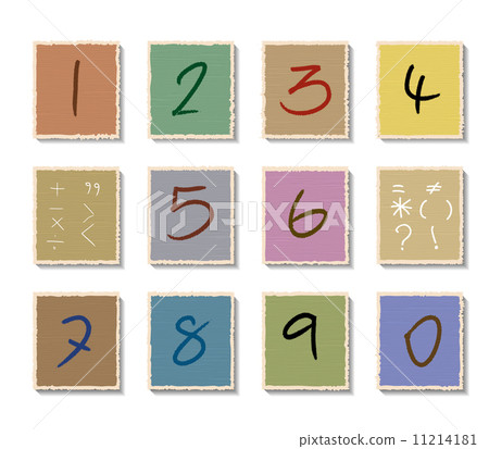 Numbers set.paper cut 11214181