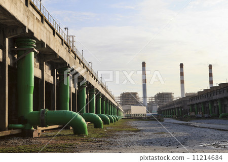 scene of Thermal Power Plant and cool down water building 11214684