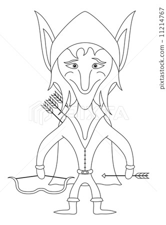 Elf archer, contour Elf archer, contour 11214767