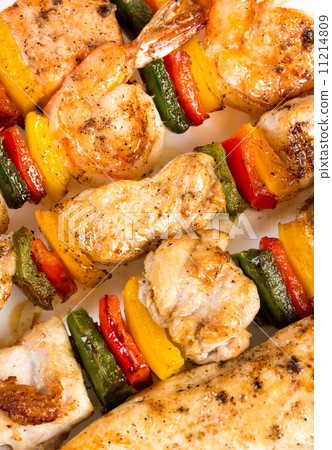 Tasty grilled meat, shish kebab 11214809