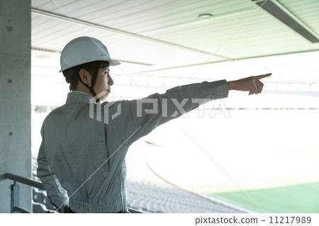 Men with work clothes and helmet Men with work clothes and helmet 11217989