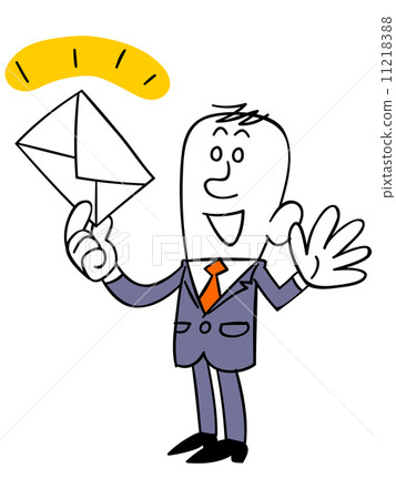 Businessmen catching mail - Stock Illustration [11218388] - PIXTA