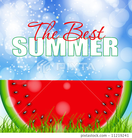 Abstract Natural Summer Background with Watermelon. Vector Illus 11219241
