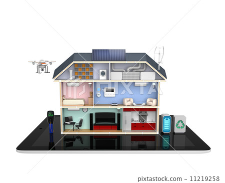 智能家居和平板電腦，應用程序管理概念 11219258