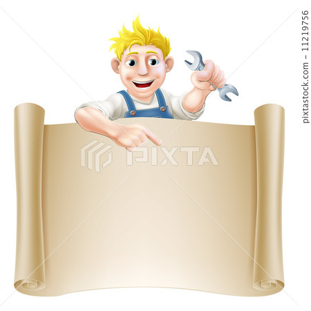 Mechanic or plumber and scroll 11219756