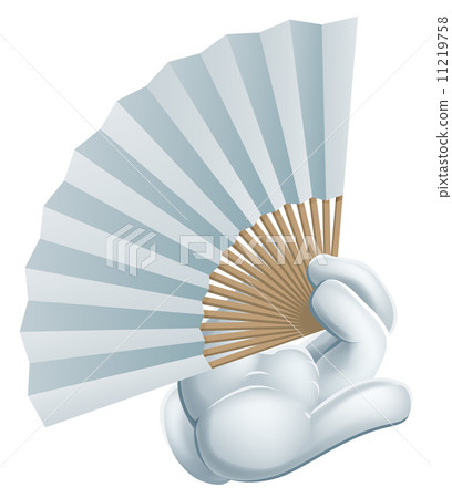 Hand holding paper fan Hand holding paper fan 11219758
