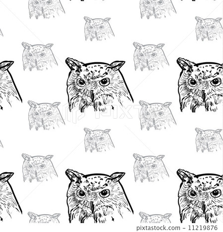 Seamless pattern of siberian eagle owl background 11219876