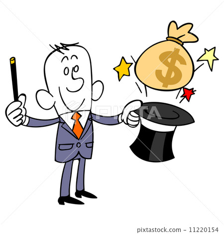 Businessman who gives money from the silk hat Businessman who gives money from the silk hat 11220154