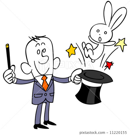 Businessman who puts out rabbits from silk hat Businessman who puts out rabbits from silk hat 11220155