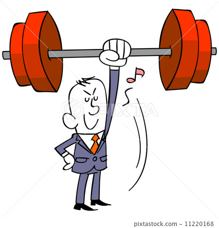 輕輕地舉槓鈴的商人 11220168