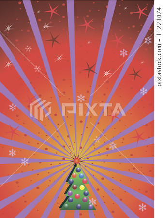 Christmas background with rays-插圖素材 [11221074] - PIXTA圖庫