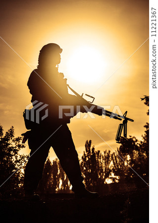Silhouette of soldier Silhouette of soldier 11221367