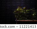 Decorate the walls of wooden buildings and bamboo leaves · Hida Kogawa 11221413
