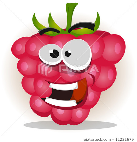 Funny Happy Raspberry Character 11221679
