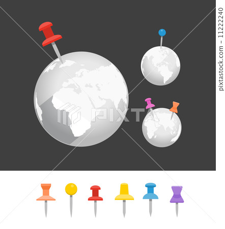 Abstract Earth illustration with color pin collection 11222240