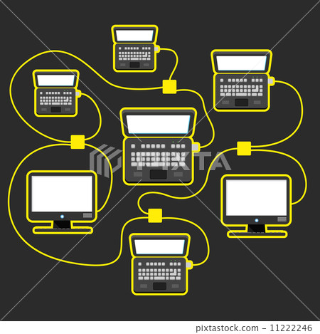 Abstract scheme of modern computer network Abstract scheme of modern computer network 11222246