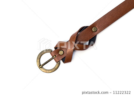 Brown leather belt. Isolated on white background 11222322