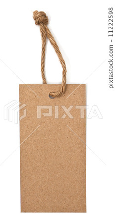 Blank tag tied with brown string 11222598