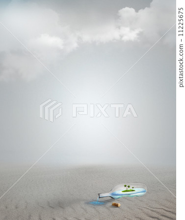 Beautiful island and water in a Bottle 11225675