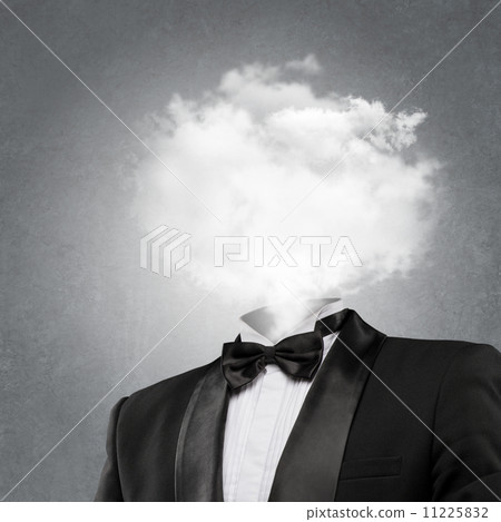 Overworked burnout business man standing headless with smoke ins Overworked burnout business man standing headless with smoke ins 11225832