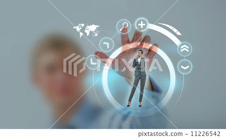 Doctor working futuristic touch screen interface 11226542