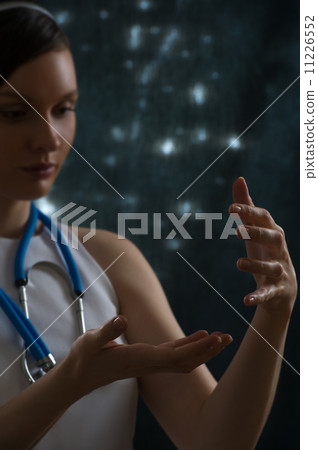 Female doctor holding something hands Female doctor holding something hands 11226552