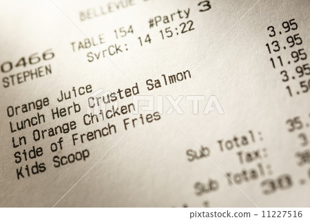 Cafe paper cheque 11227516