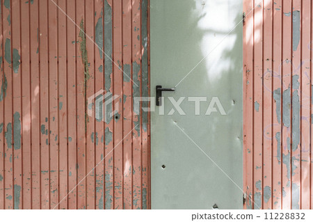 entrance of an old construction trailer entrance of an old construction trailer 11228832