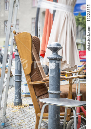 old arm chair and stuff on a flea market old arm chair and stuff on a flea market 11228835