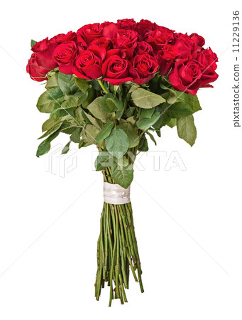 Colorful flower bouquet from red roses isolated on white backgro 11229136