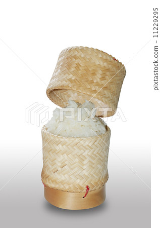 Sticky rice in bamboo container ready for eat Sticky rice in bamboo container ready for eat 11229295